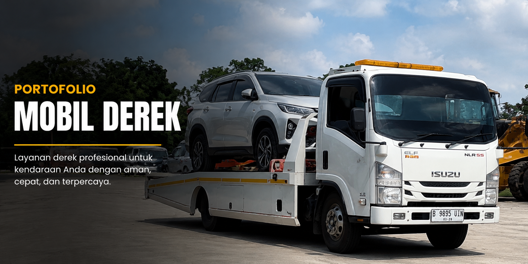 Banner portofolio layanan derek mobil profesional dari Derek Mobil Terdekat